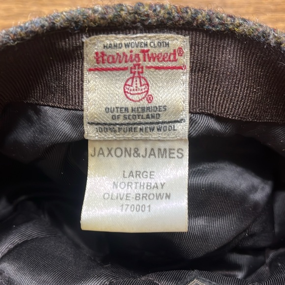 Jaxon & James Harris Tweed  vintage 100% woo Herringbone Flat Cap - Picture 3 of 3